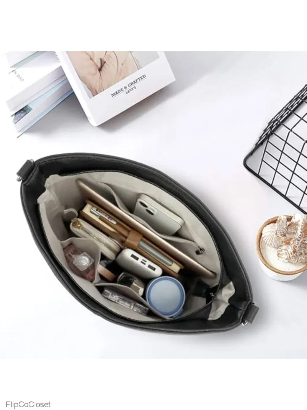 Women's Vegan Leather Crossbody Hobo Handbag with Adjustable Strap